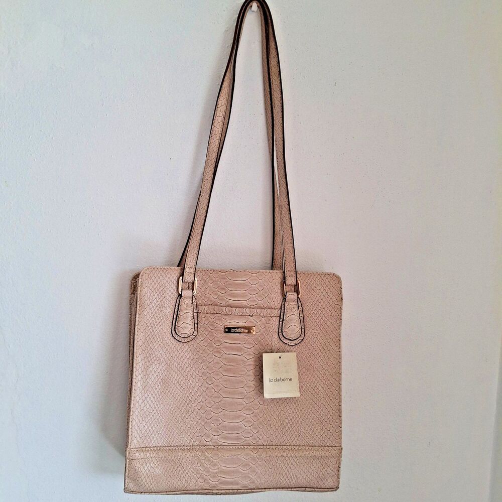 Vintage Liz Claiborne  Faux Croc Shoulder Bag Y2K Classic Tote